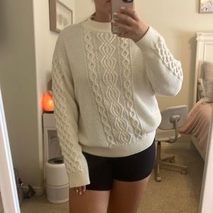 Urban Outfitters Ivory Cable Knit Sweater